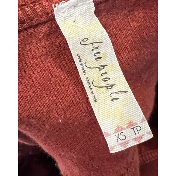 Free People Outer Sunset Grandpa Jersey Long Sleeve Lace Cut Out Womens XS - Picture 6 of 8